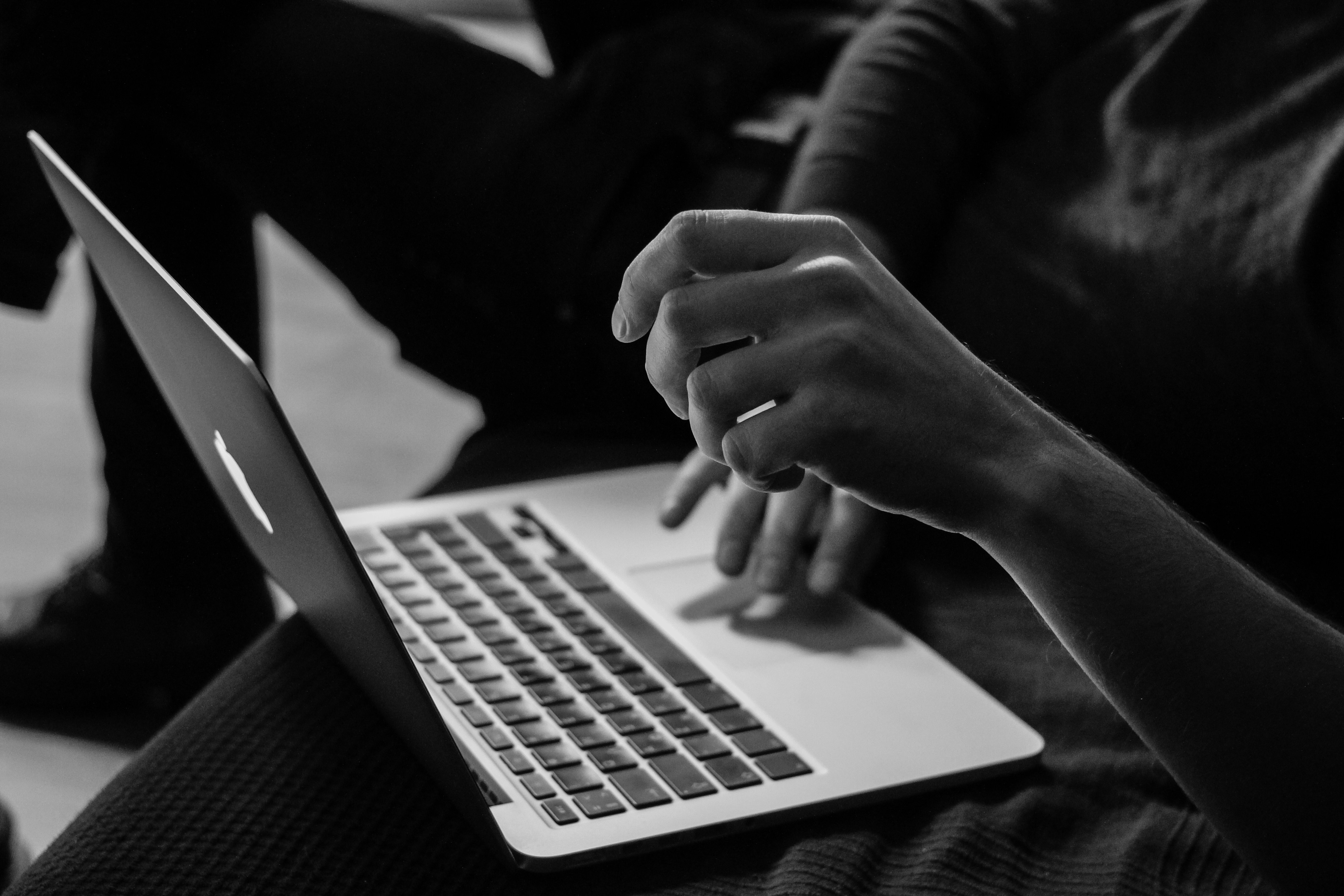 Developer working on laptop